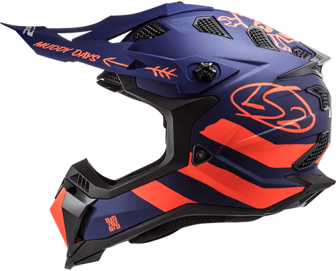 LS2 MX700 Subverter Evo Cargo Helmet - Blue/Orange Fluo Matt