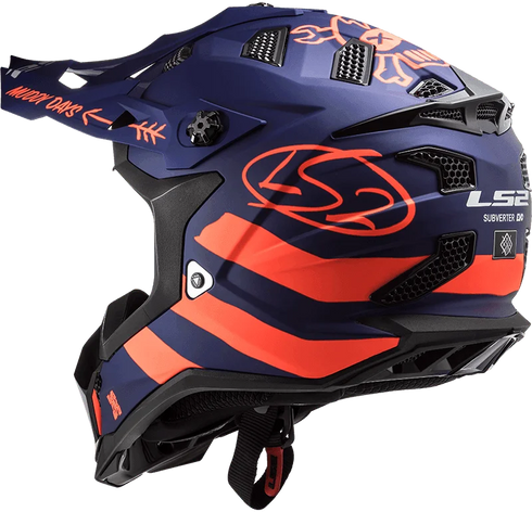 LS2 MX700 Subverter Evo Cargo Helmet - Blue/Orange Fluo Matt