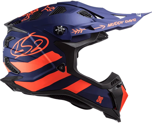 LS2 MX700 Subverter Evo Cargo Helmet - Blue/Orange Fluo Matt