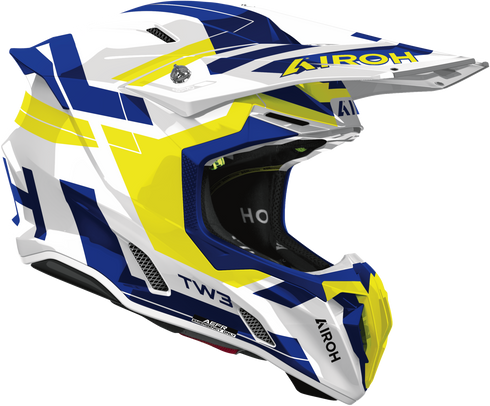 Airoh Twist 3 Dynasty Helmet - Blue/Yellow Gloss — Motorcycle Helmets (image 2 of 2)