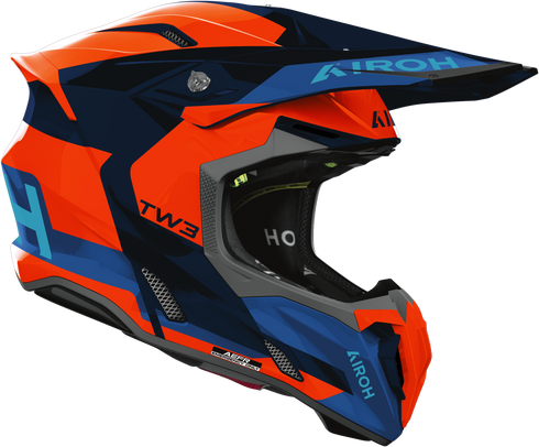 Airoh Twist 3 Fancy Helmet - Orange/Blue Gloss — Motorcycle Helmets (image 3 of 3)