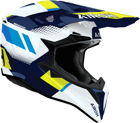Airoh 2027 Wraaap Vison Helmet - Yellow/Blue Gloss