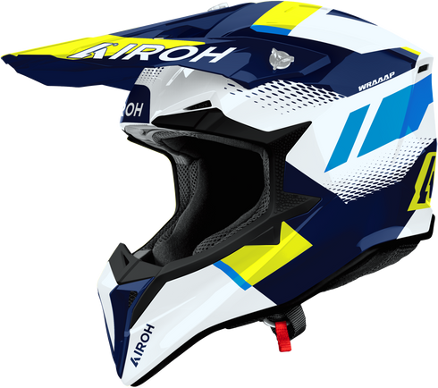 Airoh 2027 Wraaap Vison Helmet - Yellow/Blue Gloss