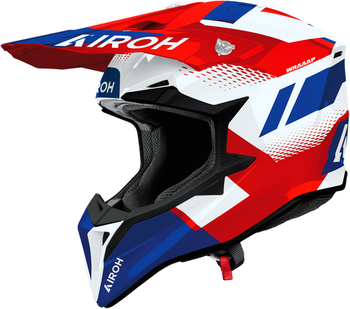 Airoh 2027 Wraaap Vision Helmet - Red/Blue Gloss