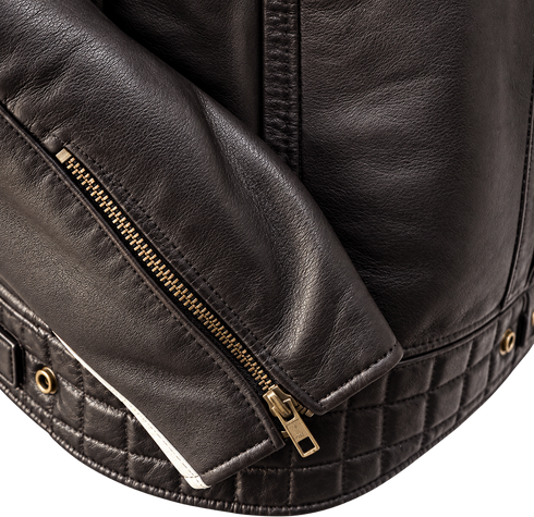 Nexo Ladies Cafe Racer V2 Leather Jacket - Dark Brown