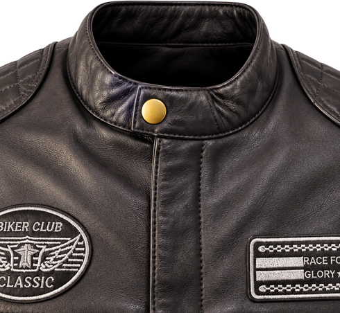 Nexo Ladies Cafe Racer V2 Leather Jacket - Dark Brown