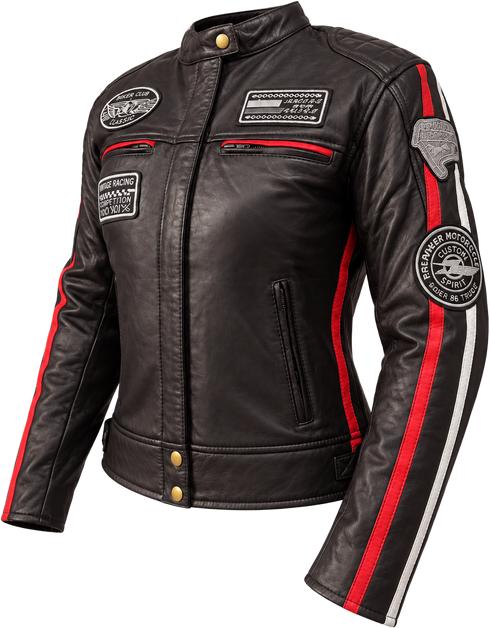 Nexo Ladies Cafe Racer V2 Leather Jacket - Dark Brown
