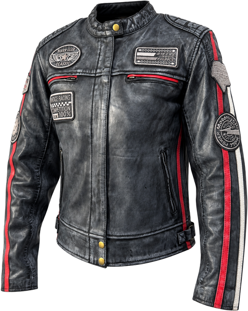 Nexo Ladies Cafe Racer V2 Leather Jacket - Denim Wax