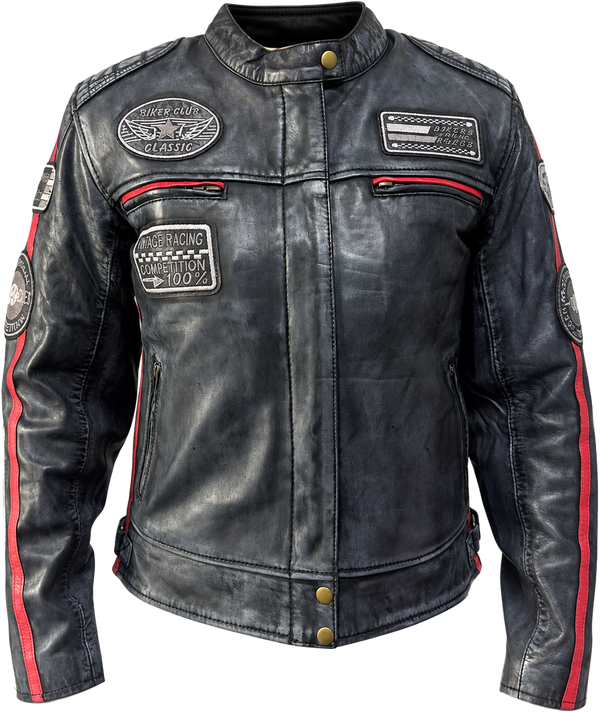 Nexo Ladies Cafe Racer V2 Leather Jacket - Denim Wax — Motorcycle Gear (image 1 of 7)