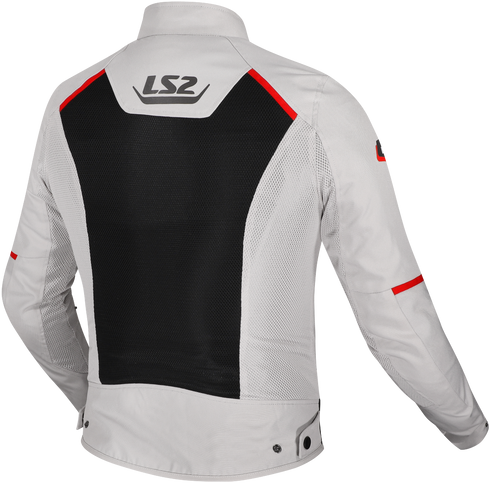 LS2 Mens Breeze Jacket - Grey/Black/Red — Motorcycle Gear (image 2 of 2)