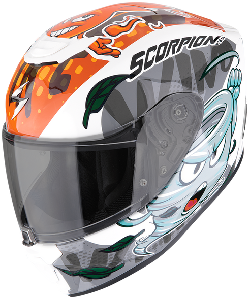 Scorpion Youth EXO-JNR Air The4elements Helmet - White/Blue/Orange