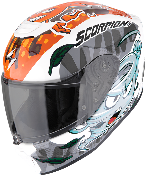 Scorpion Youth EXO-JNR Air The4elements Helmet - White/Blue/Orange