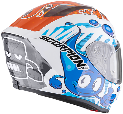 Scorpion Youth EXO-JNR Air The4elements Helmet - White/Blue/Orange