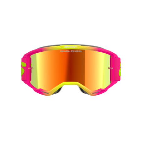 Alpinestars Vision 5 Wordmark Goggles (Red Mirror Lens) - Pink/Yellow