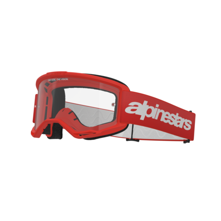 Alpinestars Vision 3 Wordmark Goggles (Clear Lens) - Red