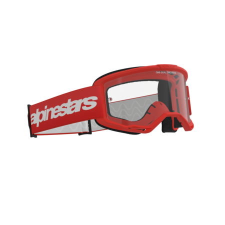 Alpinestars Vision 3 Wordmark Goggles (Clear Lens) - Red