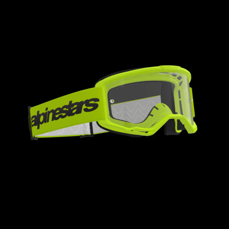 Alpinestars Vision 3 Wordmark Goggles (Clear Lens) - Fluo Yellow
