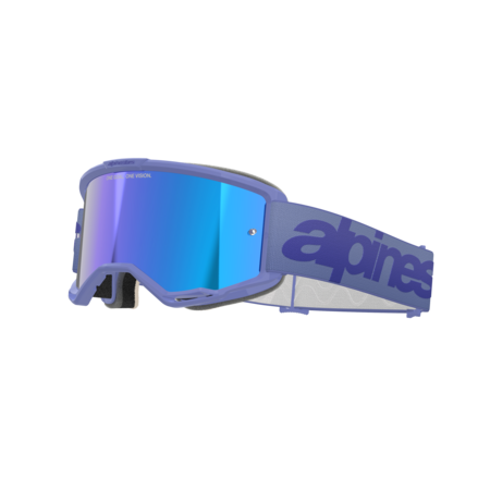 Alpinestars Vision 5 Wordmark Goggles (Blue Mirror Lens) - Purple