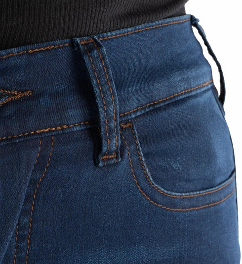 Oxford Ladies Super Jegging 3.0 Reinforced Stretch Denim Jeans - Indigo Blue (Regular) — Motorcycle Gear (image 5 of 13)