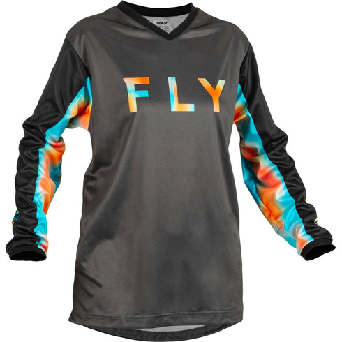 Fly Racing 2023 Ladies F-16 Jersey - Grey/Pink/Blue