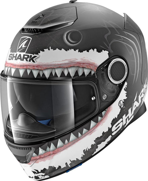Shark Spartan Lorenzo Helmet - Black/White Matt KWA