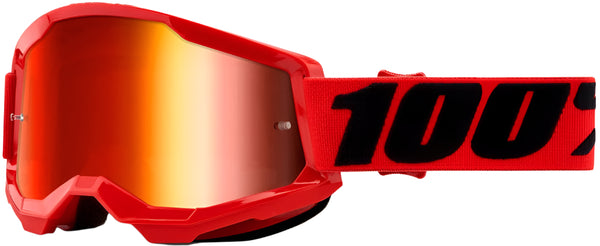 100% Strata 2 Goggles - Red (Mirror Red Lenses)