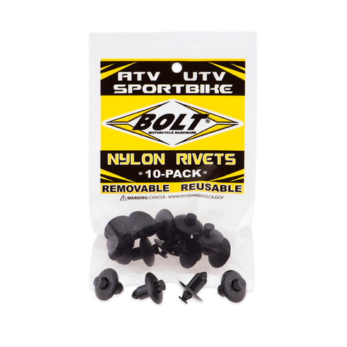 Bolt 10 Pack M8 Removable Nylon Rivets