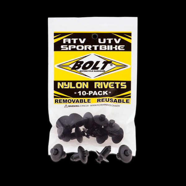 Bolt 10 Pack M8 Removable Nylon Rivets
