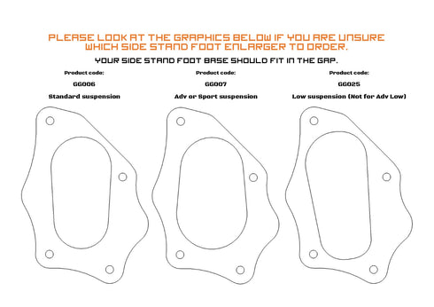 Go Gravel Side Stand Foot Enlarger - BMW R1200/1250 GS Adventure LC (K51) - Sport Suspension