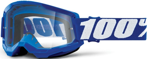 100% Strata 2 Blue Youth Goggles-Clear Lens