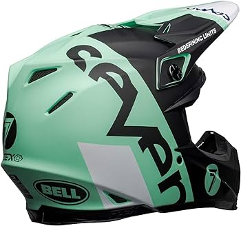 Bell Moto-9 Flex Seven Galaxy Helmet - Black/Mint Green/White Matt