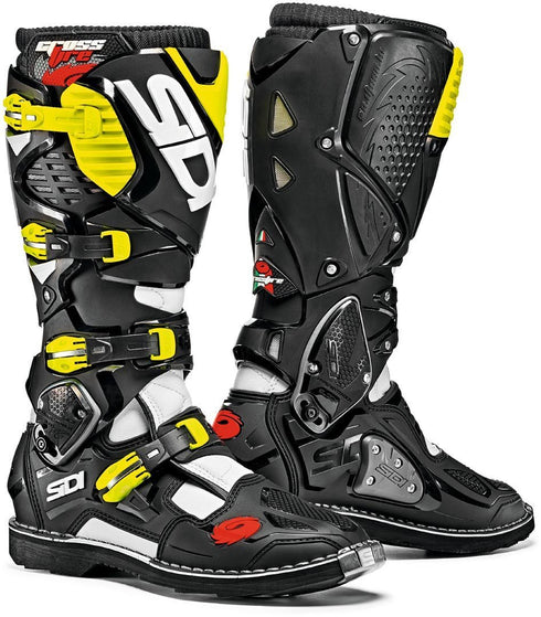 Sidi Crossfire 3 Boots - White/Black/Fluo Yellow