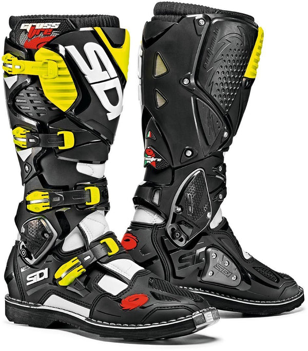 Sidi Crossfire 3 Boots - White/Black/Fluo Yellow