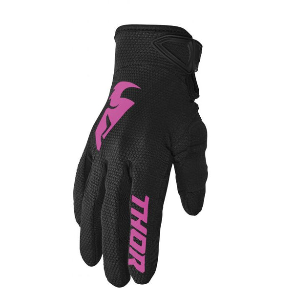 Thor 2023 Women Sector Gloves - Black/Pink