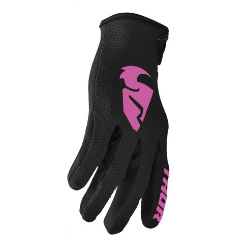 Thor 2023 Women Sector Gloves - Black/Pink