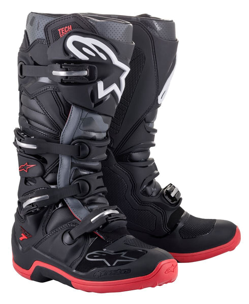 Alpinestars Tech 7 Boots - Black/Charcoal Grey/Red