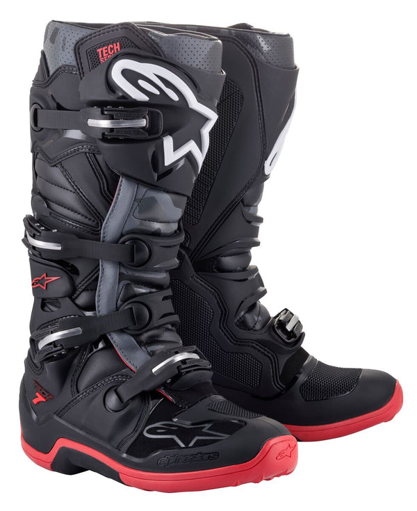 Alpinestars Tech 7 Boots - Black/Charcoal Grey/Red