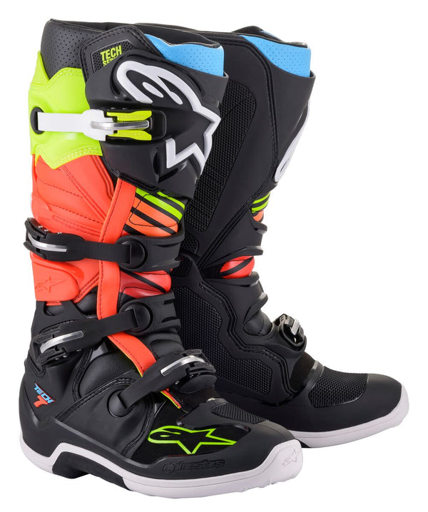 Alpinestars Tech 7 Boots - Black/Yellow Fluo/Red Fluo