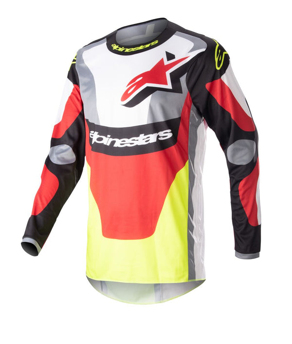 Alpinestars Fluid Agent Jersey - Black/Mars Red/Yellow Fluo