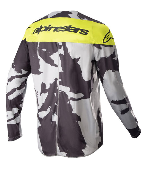 Alpinestars 2023 Youth Racer Tactical Jersey - Cast Grey Camo/Yellow Fluo