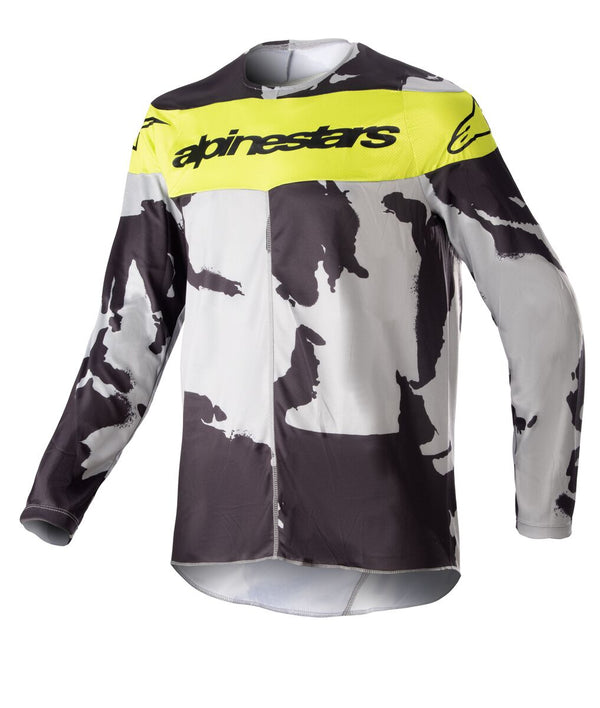 Alpinestars 2023 Youth Racer Tactical Jersey - Cast Grey Camo/Yellow Fluo