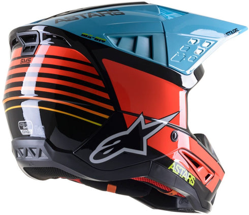 Alpinestars Supertech M5 Speed Helmet - Black/Yellow/Light Blue