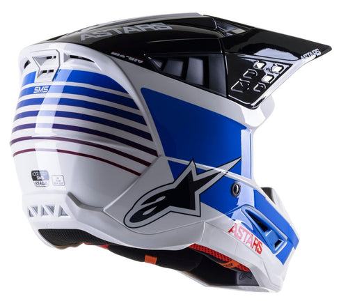 Alpinestars Supertech M5 Speed Helmet - White/Dark Blue/Red