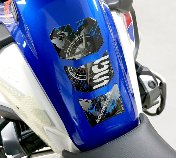 One Design BMW GS Adventure Tank Pad - Black/Blue