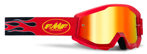 FMF Powercore Youth Goggle - Red with Mirror Lens