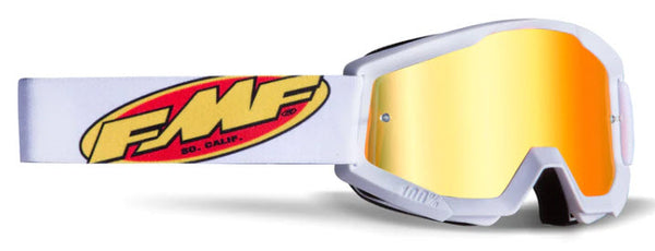 FMF Powercore Youth Goggle - White with Mirror Lens