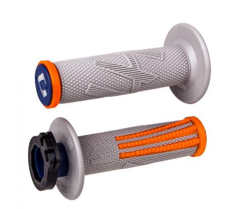 ODI Emig Pro V2 Lock On Grips - Grey/Orange/Blue