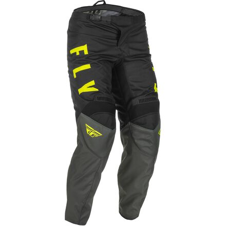 Fly Racing 2022 Youth F-16 Motocross Pants - Grey/Black/Hi-Viz Yellow
