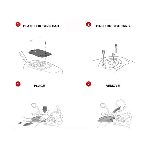 Shad Tank Bag Pin Fitting System KTM