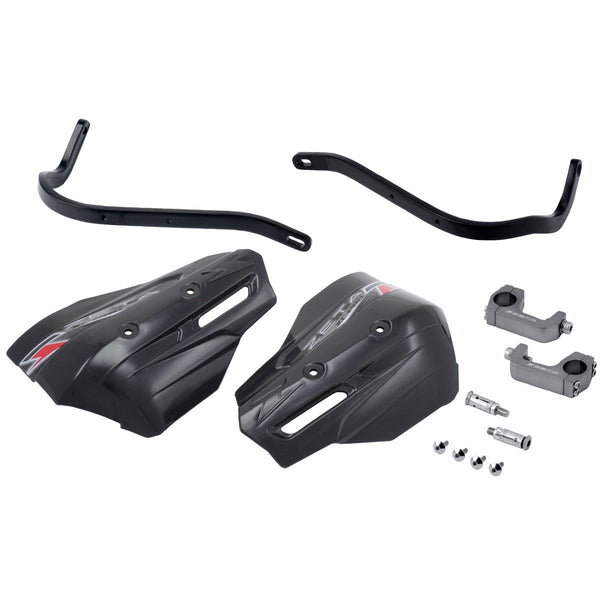 Zeta Armor Hand Guard XC PRO Kit (U-Clamp 28.6mm Bar) - Black/Black